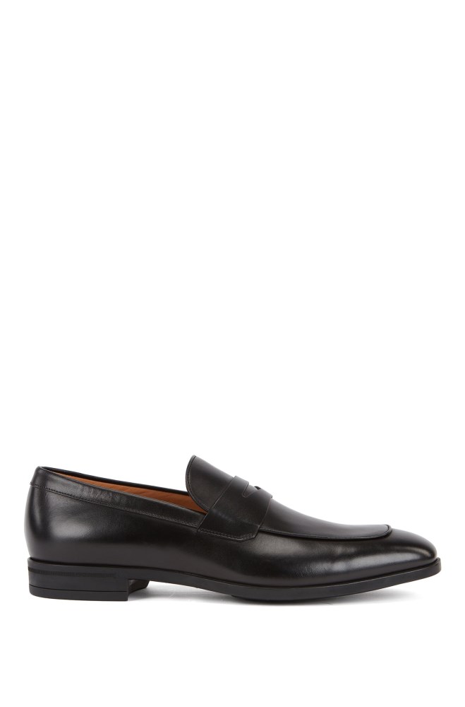 Hugo Boss Penny Loafers Clearance - Black Mens Shoes